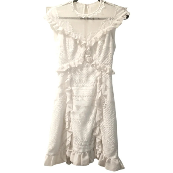 Three Floor Lace Dress Women's Size 2 In Line Off White Pairie - Picture 2 of 9
